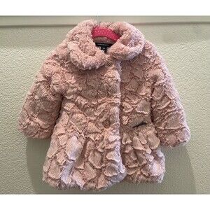 CALVIN KLEIN JEANS Size 18M Baby Girls Faux Fur Coat Winter Jacket
